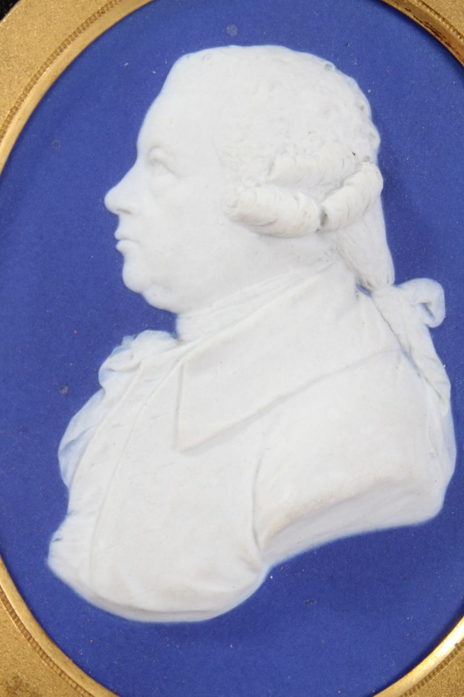 Rare late 18th century Wedgwood Jasper ware portrait plaque depicting Ralph Griffiths - with - Image 2 of 6