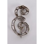 Early 20th century diamond brooch in the form of the initial 'E',