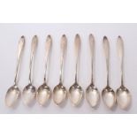 Set of eight American silver teaspoons stamped - Sterling,