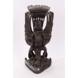 19th century Ceylonese carved wood figure of winged demons, 35.
