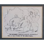 David Low (1891 - 1963), pen and ink cartoon - 'Two old gents, lifelong enemies,