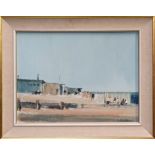 *Peter Burman (b. 1950), oil on board - Aldeburgh Beach, signed, framed, 43cm x 59cm.
