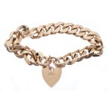 Heavy 9ct gold curb link bracelet with padlock clasp CONDITION REPORT Total gross