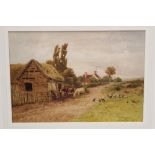 Thomas Pyne (1843 - 1935), watercolour - An Essex Road, Dedham, signed and dated 1892,