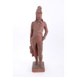 Late 19th / early 20th century French painted terracotta sculpture of a Napoleonic General,