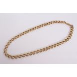 Heavy 18ct gold curb link chain, approximately 45.