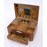 Early 19th century Napoleonic Prisoner of War straw-work box of sarcophagus form,