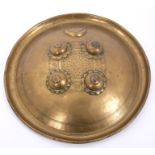 19th century Indo-Persian brass Dhal shield of circular convex form,