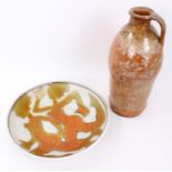 John Dan, 20th century studio pottery charger decorated with female nudes,