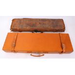 Good quality pig skin covered gun case with over straps, 80cm long,