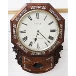 Late Regency drop-dial wall clock with painted dial, signed - Wolf Liverpool,