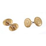 Pair Victorian 18ct gold cufflinks,