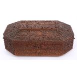 Good quality 19th century Anglo-Indian sandalwood casket of octagonal form,