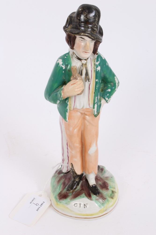 Victorian Staffordshire figure of Uncle Tom reading, sitting on a stump, 7cm, - Bild 6 aus 7