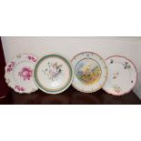 Pair of late nineteenth century Minton-style porcelain ornithological cabinet plates painted with