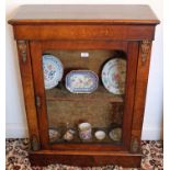 Late nineteenth century walnut inlaid and gilt metal mounted pier cabinet,