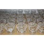 Cut glass table service comprising wines, champagnes, sherry, liqueurs,