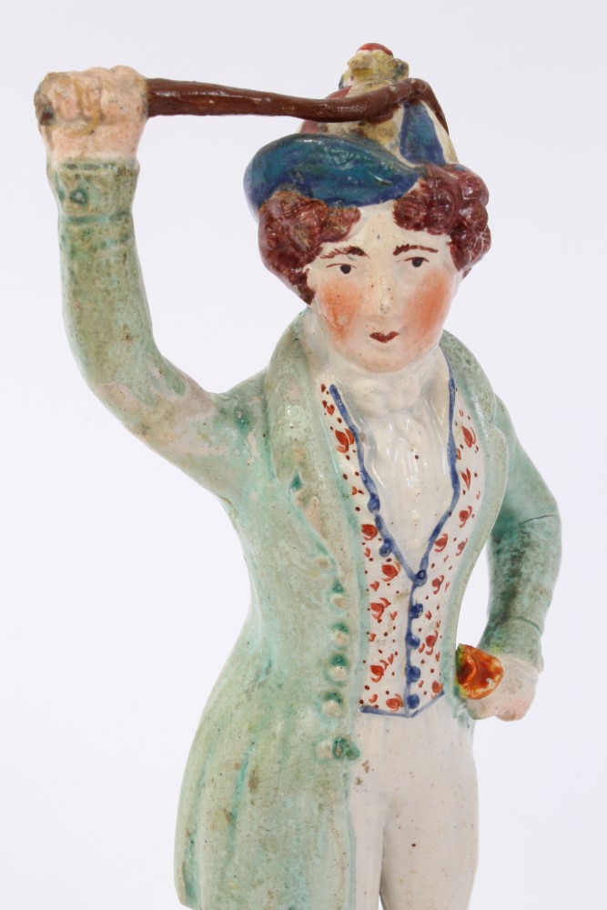 Rare 19th Century Staffordshire figure of the actress Maria Foote in the role of Arinette as the - Image 3 of 3