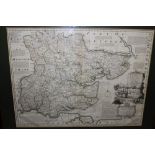 Emanuel Bowen (1693 - 1767), hand-coloured engraved map - "An Accurate Map of the County of Essex,