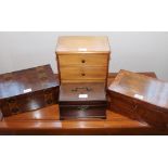 Victorian rosewood and satinwood crossbanded jewellery box,