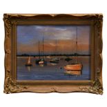 *Clive Madgwick (1934 - 2005), oil on canvas - Evening Pin Mill, signed, in gilt frame,