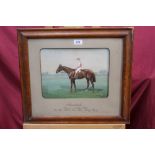 Late 19th century watercolour and gouache over a printed base - portrait of the racehorse Steinbock