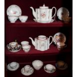 Collection of late eighteenth / early nineteenth century Newhall porcelain teawares to include