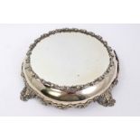 Late Victorian / Edwardian silver plated cake stand of circular tapered form,