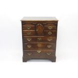 Rare mid-18th century East Anglian oak chest of drawers with possibly later top and arrangement of