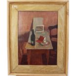 Philip Matthews (1916 - 1984), oil on canvas - still life at Beaufort Street, signed, 38 x 27cm,