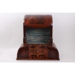 19th century Continental walnut table cabinet of architectural form,