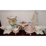 Early nineteenth century Derby Imari pattern teapot and cover on stand,