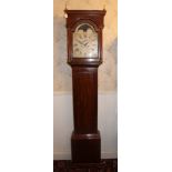 George III longcase clock with arched painted dial signed James Danell, Romney,