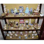 Collection of vertu items to include porcelain figurines, miniature boxes,