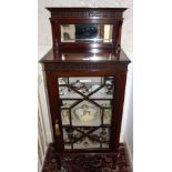 Edwardian mahogany display cabinet with raised mirrored back above an astragal glazed door