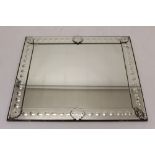Good Victorian overmantel mirror, rectangular plate in border with intaglio convex medallions,