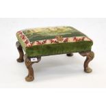 1920s footstool with Framlingham Castle embroidered top
