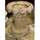 Antique terracotta urn of bud form, 36cm high,