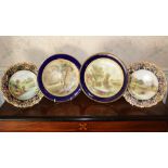 Pair of nineteenth century Royal Worcester painted porcelain cabinet plates painted with the
