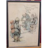 Pair of early 20th century English School pencil and watercolour illustrations - Goblins,