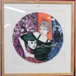 *Rigby Graham (1931 - 2015), signed limited edition linocut - Thespians, 1 / 27, in glazed frame,