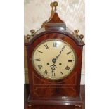Regency-style mahogany and barber-pole strung bracket clock,