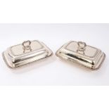 Pair of good George III silver entree dishes by Joseph Craddock & William K.