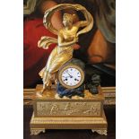 Fine quality nineteenth century French bronze and ormolu mantel clock,