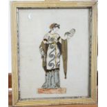 19th century collage of a classical figure, glazed frame,