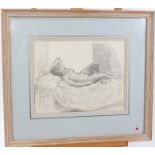 *Edward Ardizzone (1900 - 1979), pencil - Reclining nude, inscribed bottom right - 'EA'M 20 x 28cm,