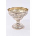 Victorian Scottish silver footed bowl (Edinburgh 1863) of ogee form with engraved borders,