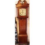 Nineteenth century longcase clock with painted square dial signed T.