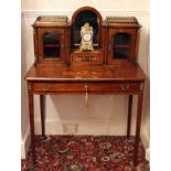 Late nineteenth / early twentieth century French inlaid walnut bonheur du jour,