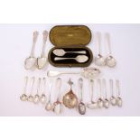 Assorted silver flatware, various dates and makers,